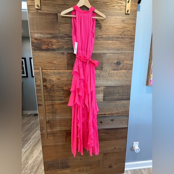 $795 SILK Alice & Olivia Emilia Silk Ruffle Gown, NWT - Picture 10 of 13